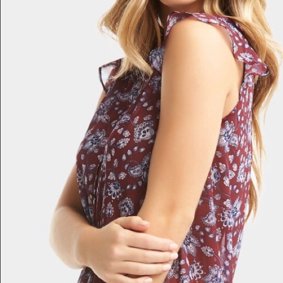 TARTE COLLECTIONS Fiona Cap Ruffled Sleeve Floral Sheer Top Blouse Size S NEW - Picture 2 of 9